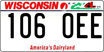 WI license plate 106OEE