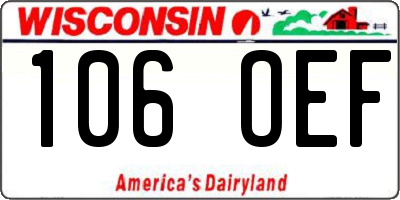WI license plate 106OEF