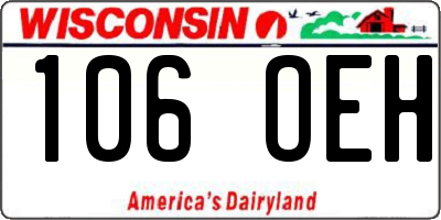 WI license plate 106OEH