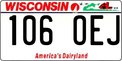 WI license plate 106OEJ