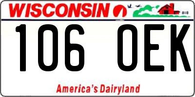 WI license plate 106OEK