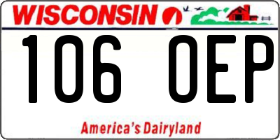WI license plate 106OEP