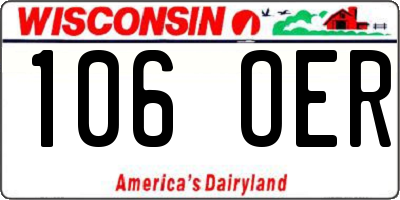 WI license plate 106OER
