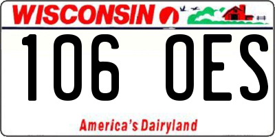 WI license plate 106OES
