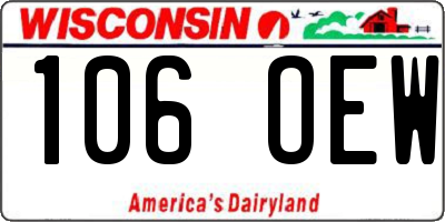 WI license plate 106OEW
