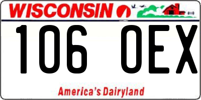 WI license plate 106OEX