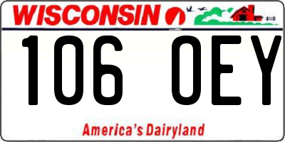 WI license plate 106OEY