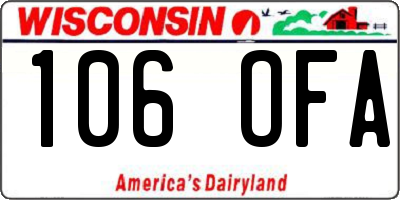 WI license plate 106OFA