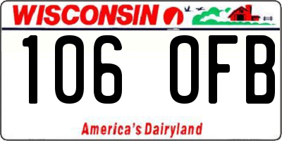 WI license plate 106OFB