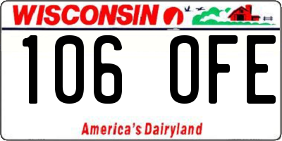 WI license plate 106OFE