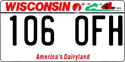WI license plate 106OFH