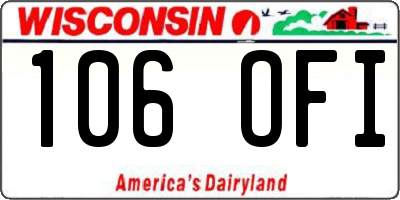WI license plate 106OFI