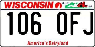 WI license plate 106OFJ