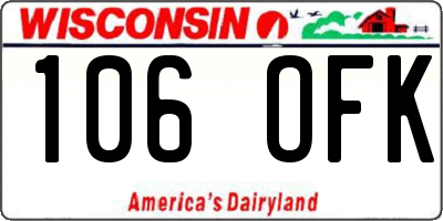 WI license plate 106OFK