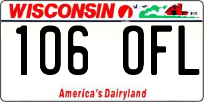 WI license plate 106OFL