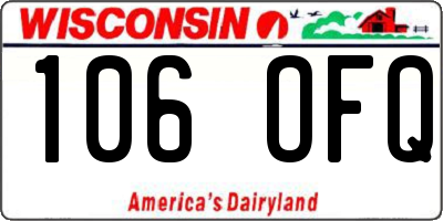 WI license plate 106OFQ
