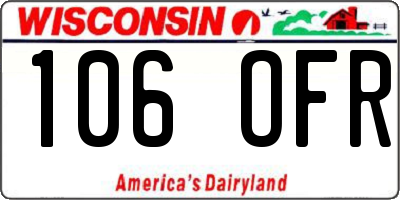 WI license plate 106OFR