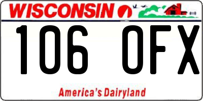 WI license plate 106OFX