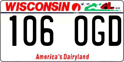 WI license plate 106OGD