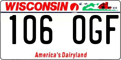 WI license plate 106OGF