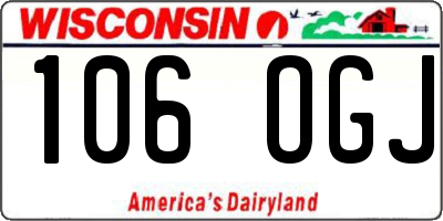 WI license plate 106OGJ