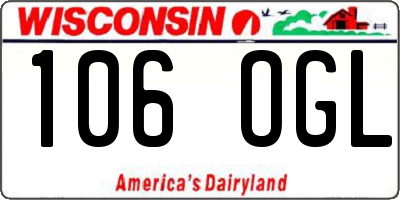 WI license plate 106OGL