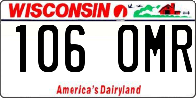 WI license plate 106OMR