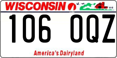WI license plate 106OQZ