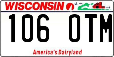 WI license plate 106OTM