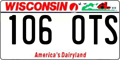 WI license plate 106OTS