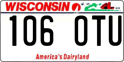 WI license plate 106OTU