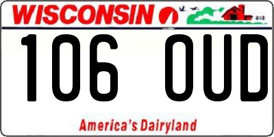 WI license plate 106OUD