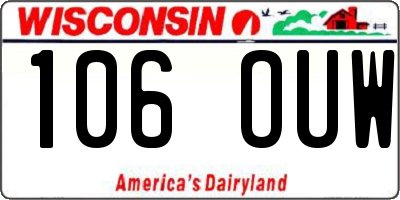WI license plate 106OUW