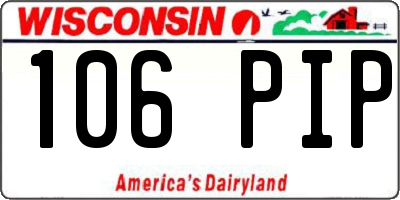 WI license plate 106PIP