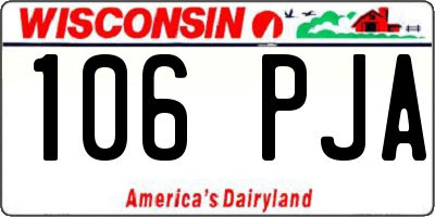 WI license plate 106PJA