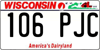 WI license plate 106PJC