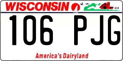 WI license plate 106PJG