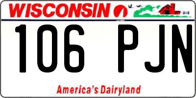 WI license plate 106PJN