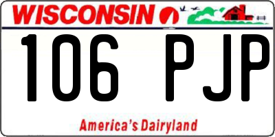 WI license plate 106PJP