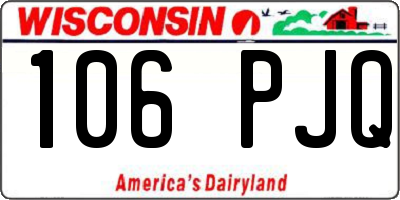 WI license plate 106PJQ