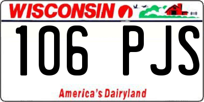 WI license plate 106PJS