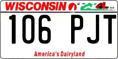 WI license plate 106PJT