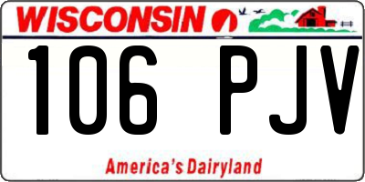 WI license plate 106PJV