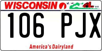 WI license plate 106PJX