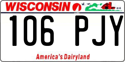 WI license plate 106PJY