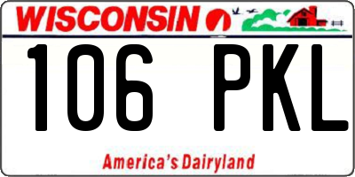 WI license plate 106PKL