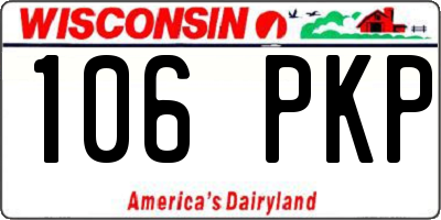 WI license plate 106PKP