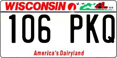 WI license plate 106PKQ