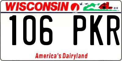 WI license plate 106PKR