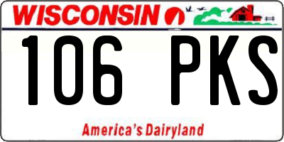 WI license plate 106PKS
